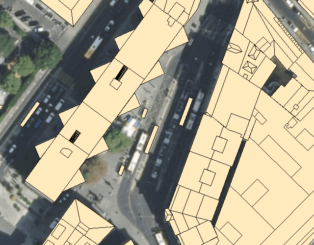Potentiel solaire - Type de surface de base (toiture, couvert, parking)