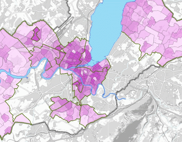 DLS - Densité de population par GIREC dans les zones couvertes par le DLS