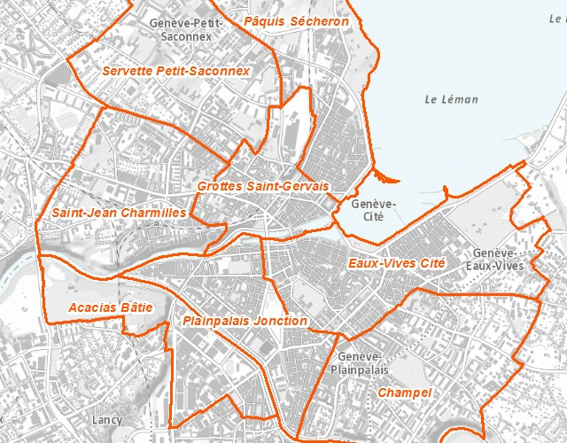 Ville GE - Quartiers de la ville de Genève