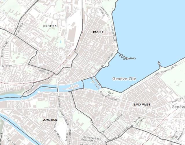 Ville GE - Secteurs des postes de la Police Municipale
